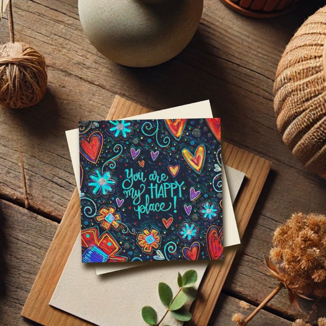 Mignonne Whimsical Happy Place Coeur Amour Inspiri (Créateur téléchargé)