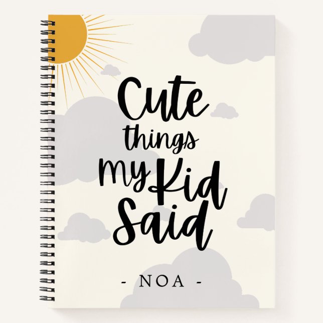 Mignonnes Choses Mon Enfant A Dit Carnet (Devant)