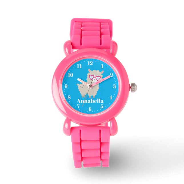Mignonnes filles ajouter le nom llama montre (Recto)