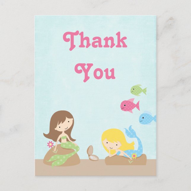 Mignonnes filles merci carte postale (Devant)