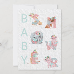 *~* Mignonnes Lettres Animales Invitation Baby sho