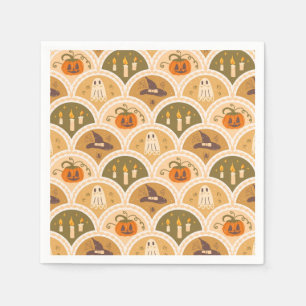 Mignonnes serviettes en papier à motif rétro pour