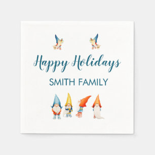 Mignonnes serviettes en papier elfes de Noël