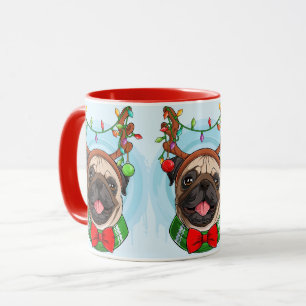 Mignons Carlins de Noël Mug