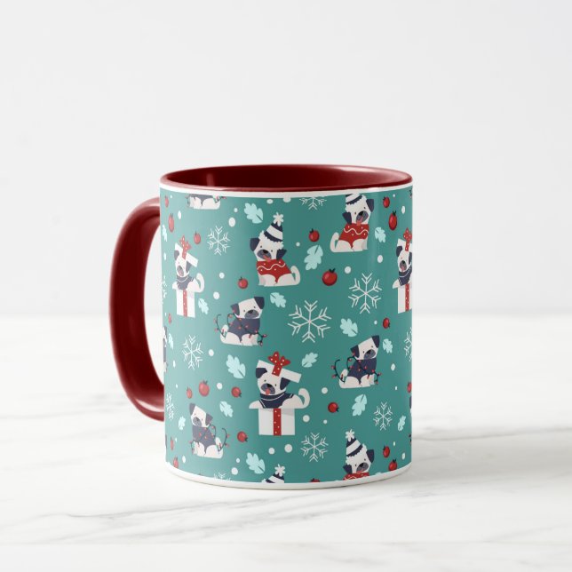 Mignons Carlins de Noël Mug (Devant gauche)