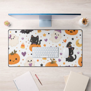 Mignons chats d'Halloween Kawaii fantômes citrouil