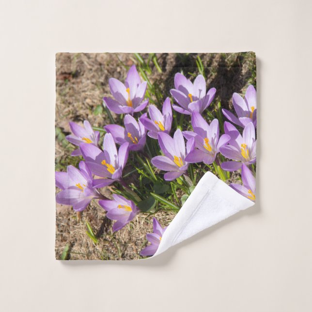 Mignons crocus de printemps (Gant de toilette)