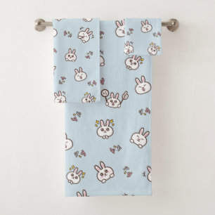 Mignons émoticônes de lapin bleu