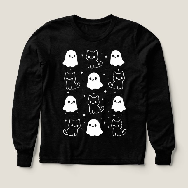 Mignons fantômes d'Halloween Chatons Kawaii (Motif recto)