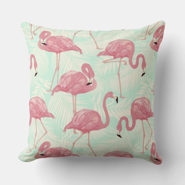 Mignons Flamants roses Motif lancer des oreillers (Recto)