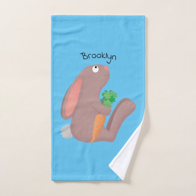 Mignons lapin lapin lapin assis avec dessin de car (Serviette à main)