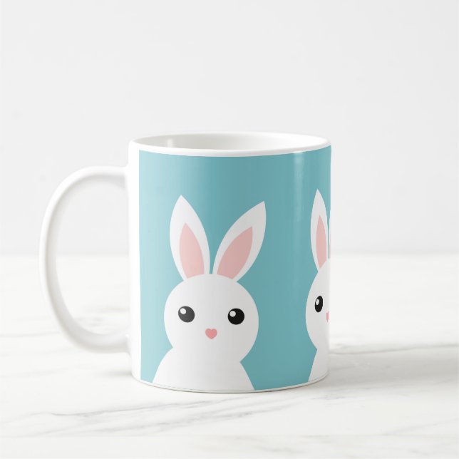 Mignons lapins sur Mug arrière - plan bleu (Gauche)