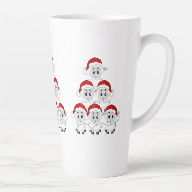Mignons mouton de Noël Latte Mug (Droite)