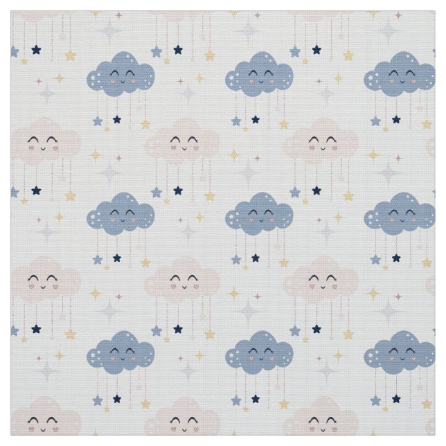 Mignons Nuages Tissu Blanc Par Le Triage Gras Quar (Échantillon)