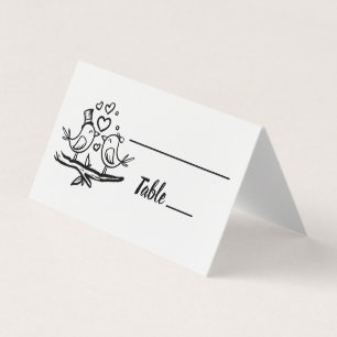 Mignons oiseaux Amoureux Noir Blanc Mariage Escort