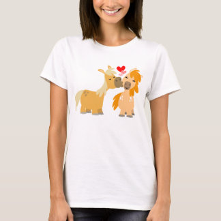 Mignons Ponies en caricature en T-shirt Femme Amou