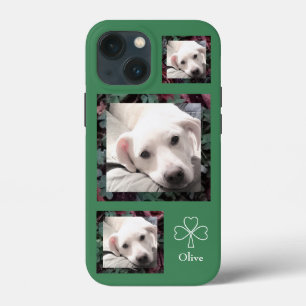 Mignons Shamrocks Et Cloches Joli Coque Vert Chiot