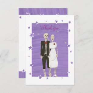Mignons Skeletons Cartes de remerciement, Mariage