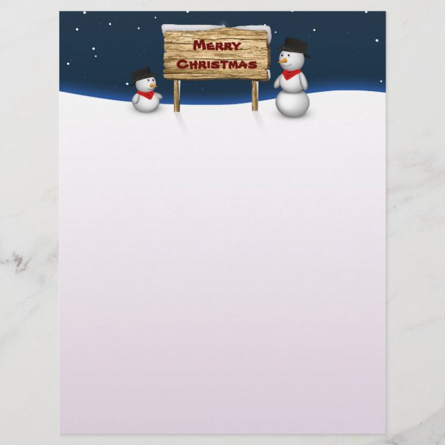 Mignons Snowmen souhaitant Joyeux Noël (Devant)