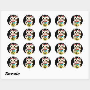 Mignons stickers japonais - chat chanceux