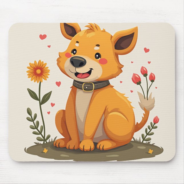 "Mignons tapis de souris design chien." (Devant)