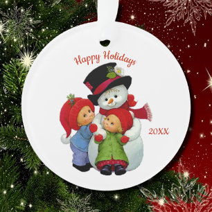 Mignons Tots de Noël avec Mme Snowman Acrylique