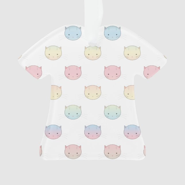 Mignons visages de chat pastel rose bleu vert jaun (devant)