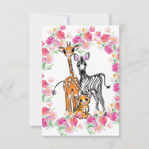 Migre Safari amis girafe zèbre tigre anniversaire