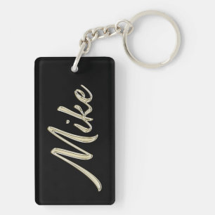 Mike Name Whitegold Porte-clés