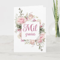 Mil Gracias, Tarjeta En Español, Carte de remercie