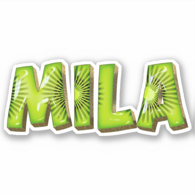 Mila Nom Kiwi Design Autocollant Sticker (Devant)