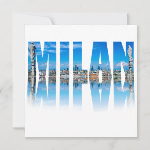 Milan étiquette composé de Milan skyline en Italie