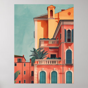 Milan Italie Beach House Poster d'Art Vintage
