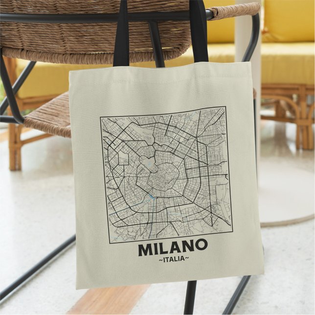 Milan, Italy City Map Tote Bag (Créateur téléchargé)