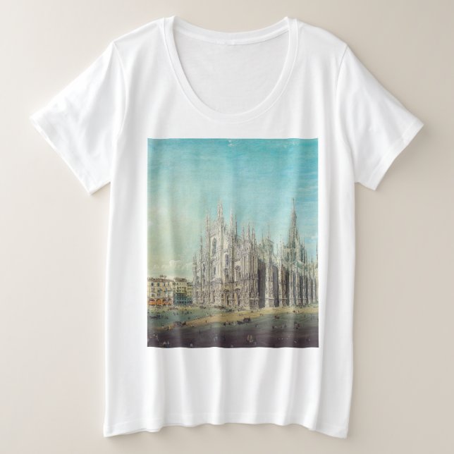 Milan Piazza du Duomo années 1850 par Carlo Bossol (Design devant)