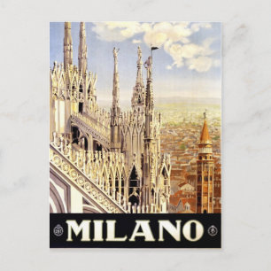 Milano, Italie carte postale de voyage vintage