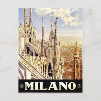 Milano, Italie carte postale de voyage vintage