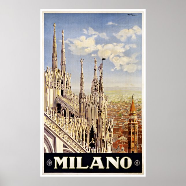 Milano Milan Italie - Affiches Vintage voyage (Devant)