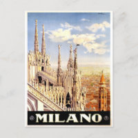 Milano, Milan Italie Carte postale Vintage voyage
