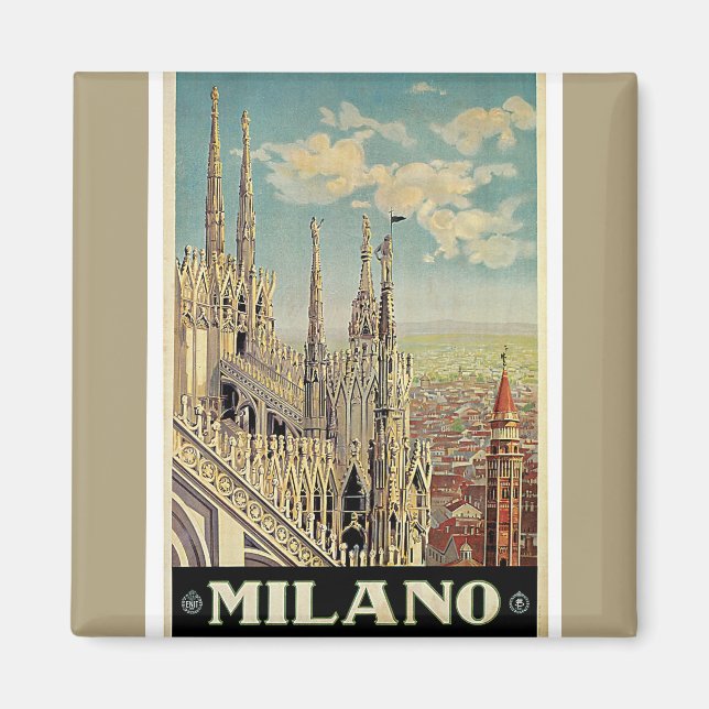 Milano Milan Italie Magnet Vintage voyage (Devant)