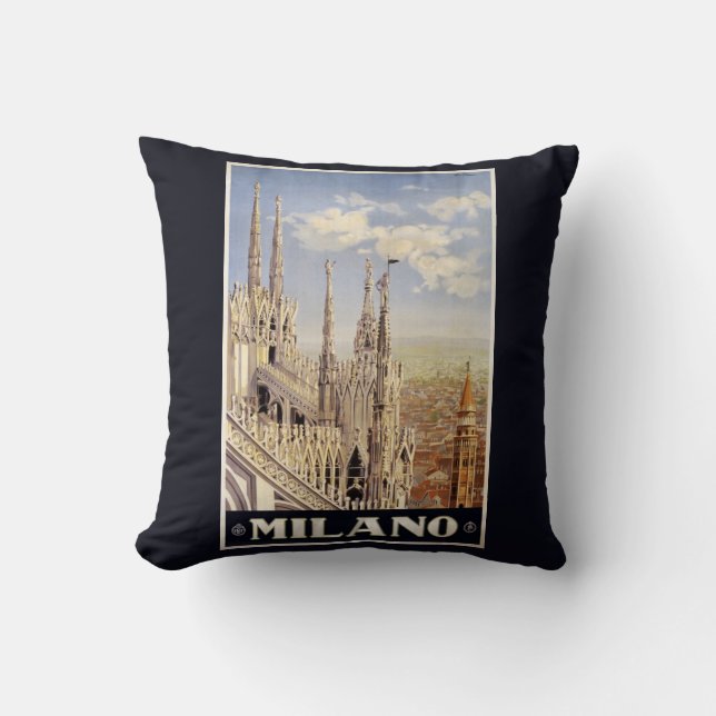 Milano (Milan) Italie vintage voyage coussin (Recto)