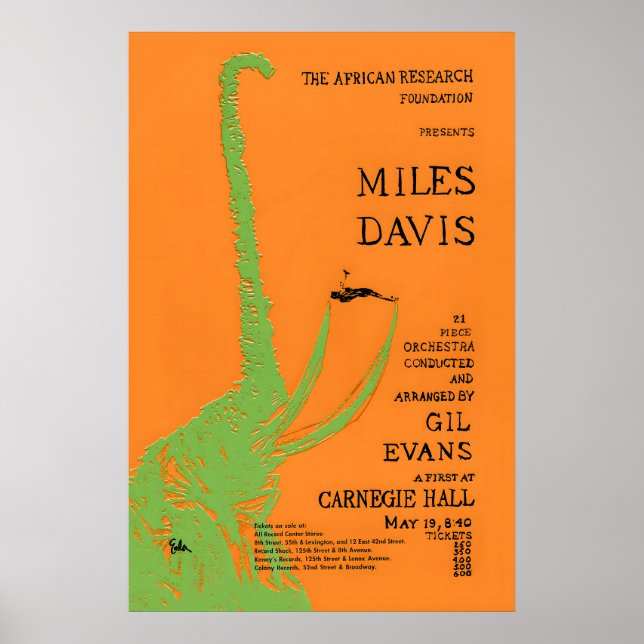 Miles Davis - Gil Evans affiche de jazz - Au Carne (Devant)