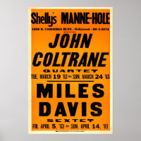 Miles Davis / John Coltrane Poster de jazz Vintage