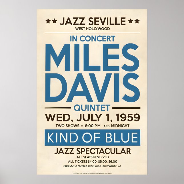 Miles Davis Live à Hollywood, Impression Originale (Devant)