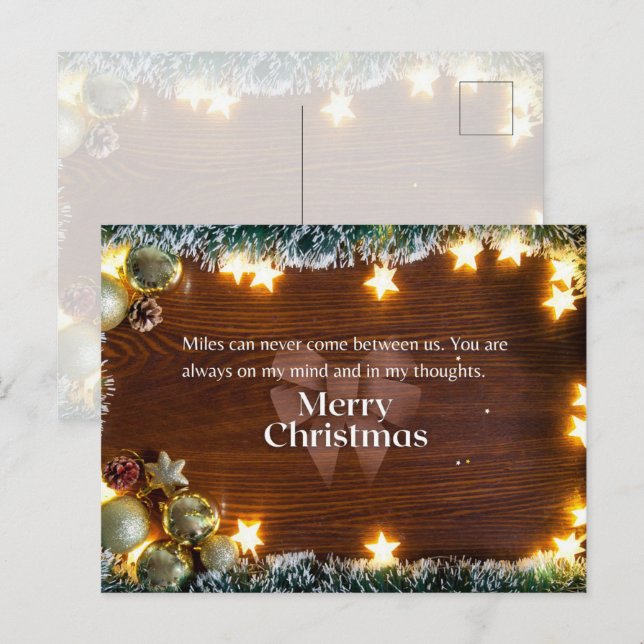Miles Entre Nous Carte Postale De Noël (Devant / Derrière)