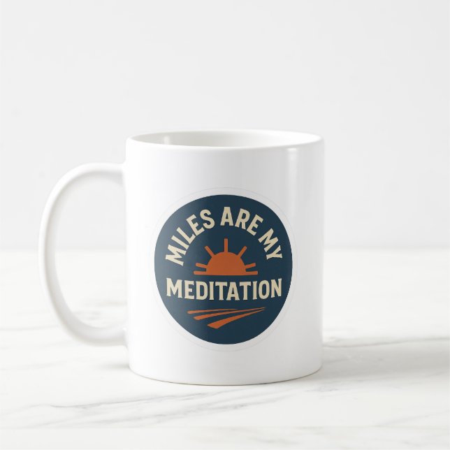Miles sont ma méditation – Mug de café pour coureu (Gauche)