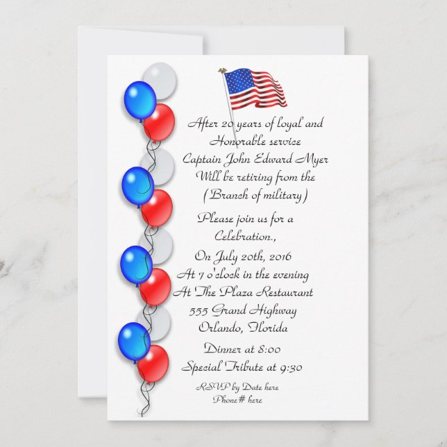 Military or LEO retirement party Invitation (Devant)