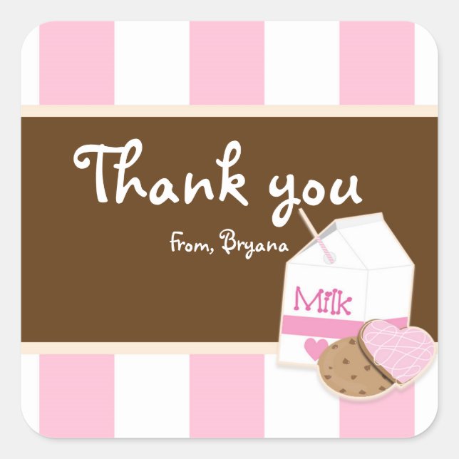 Milk & Cookies Sticker rose Brown Anniversaire (Devant)