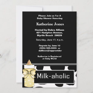 Milkaholic Baby Neutral Douche Invitation