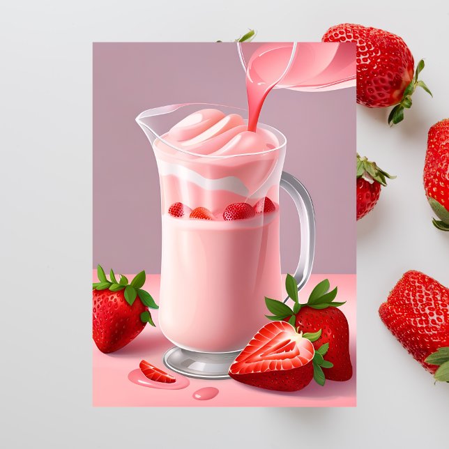 Milkshake aux fraises, carte postale de passage (Créateur téléchargé)
